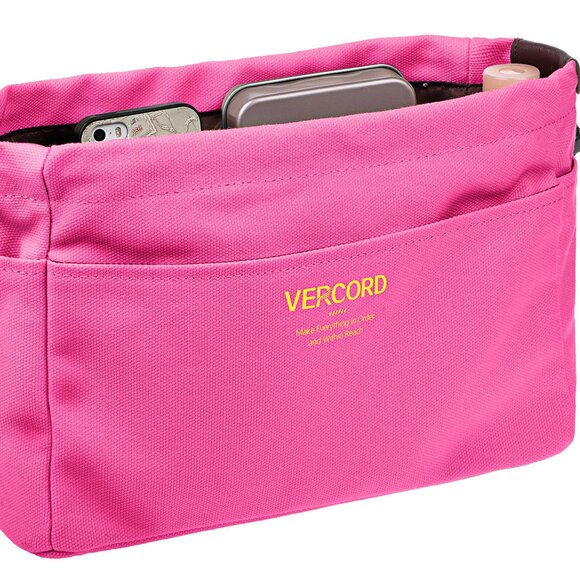 Vercord Canvas Handbag Organizers, Sturdy Purse Insert Organizer Bag Rose Pink - Picture 6 of 13